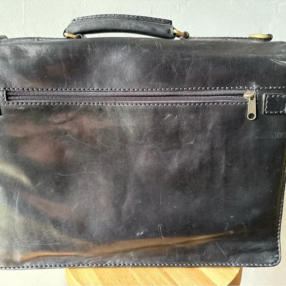 Vintage Black Leather Briefcase